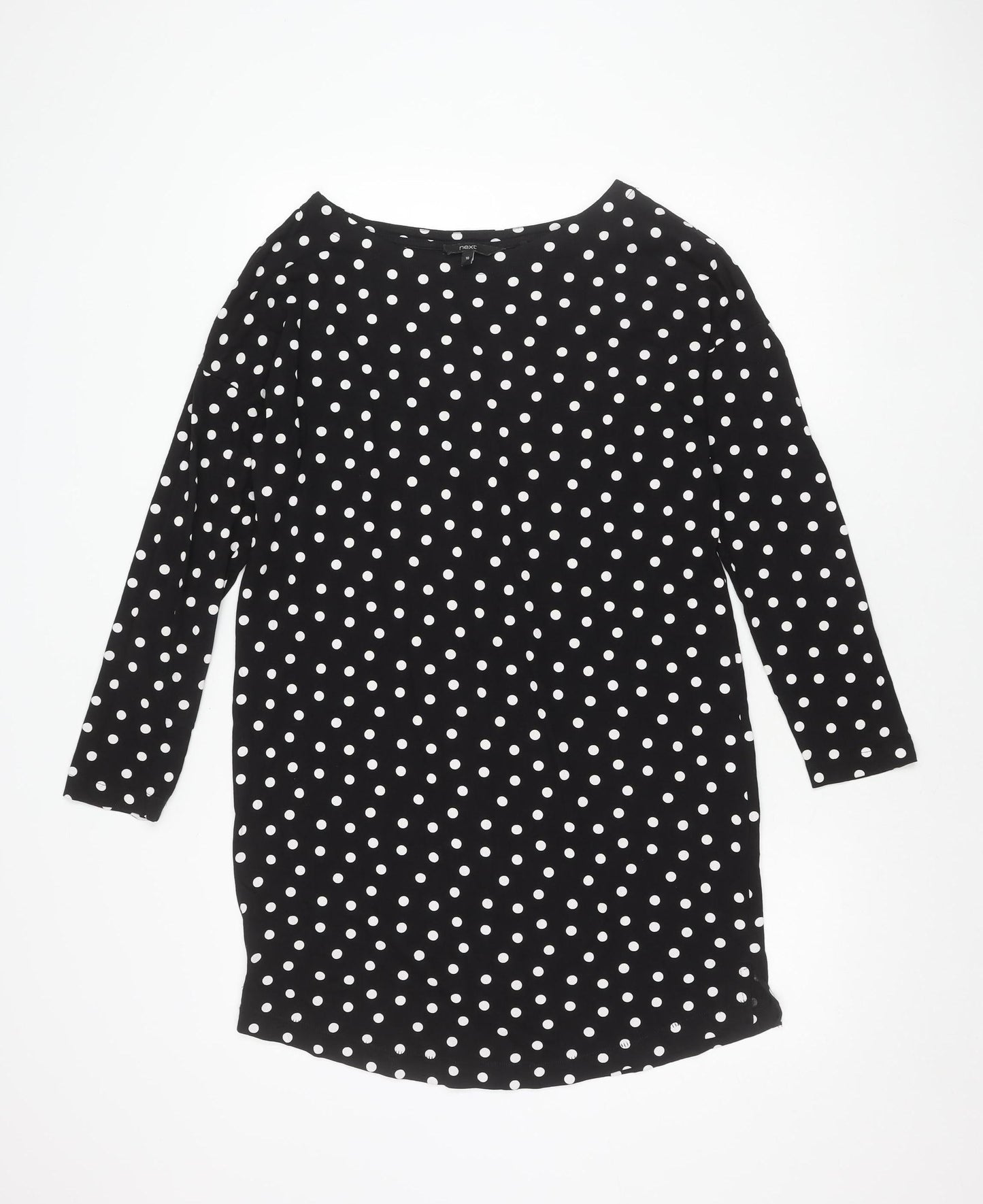 Next Women's Black Polka Dot Cotton Dress Size 10