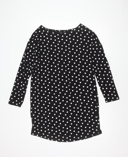 Next Women's Black Polka Dot Cotton Dress Size 10