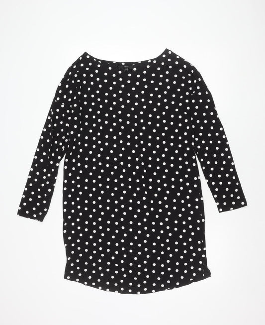 Next Women's Black Polka Dot Cotton Dress Size 10
