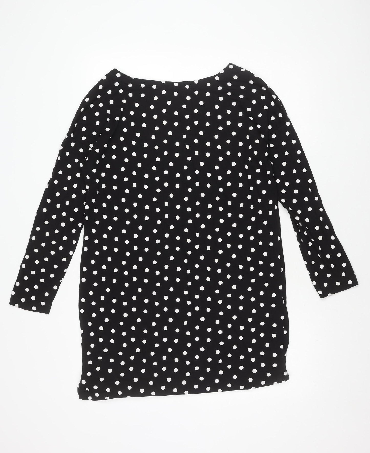 Next Women's Black Polka Dot Cotton Dress Size 10
