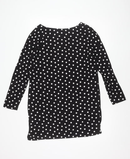 Next Women's Black Polka Dot Cotton Dress Size 10