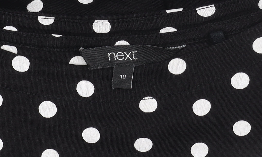 Next Women's Black Polka Dot Cotton Dress Size 10