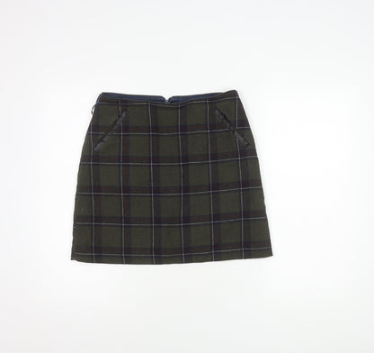 Oasis Women Multicoloured Plaid Size 10 Pencil Skirt