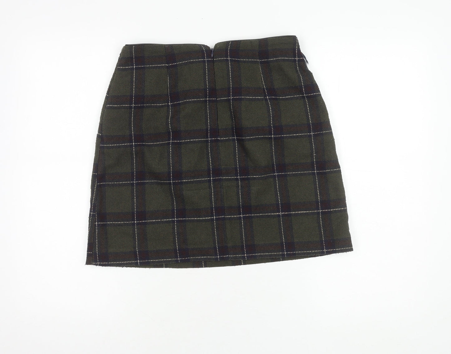 Oasis Women Multicoloured Plaid Size 10 Pencil Skirt