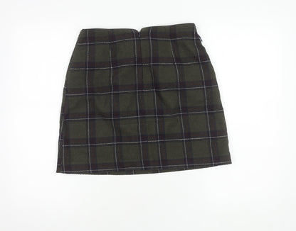 Oasis Women Multicoloured Plaid Size 10 Pencil Skirt