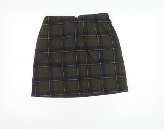 Oasis Women Multicoloured Plaid Size 10 Pencil Skirt