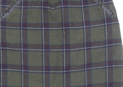 Oasis Women Multicoloured Plaid Size 10 Pencil Skirt