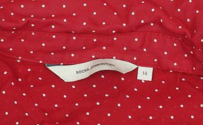 Womens UK Size 14 Rocha John Rocha Red  Blouse