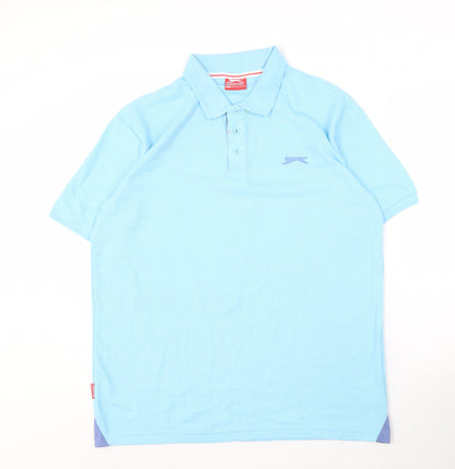 Slazenger Men's Blue XL Polo Shirt, Casual Solid