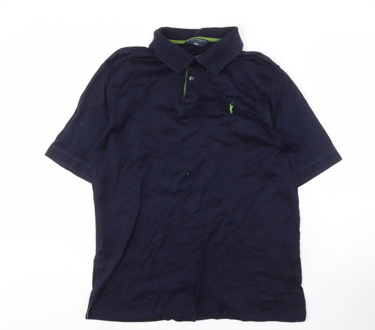 Marks and Spencer Men's Blue Large Polo Shirt