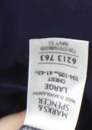 Marks and Spencer Men's Blue Large Polo Shirt