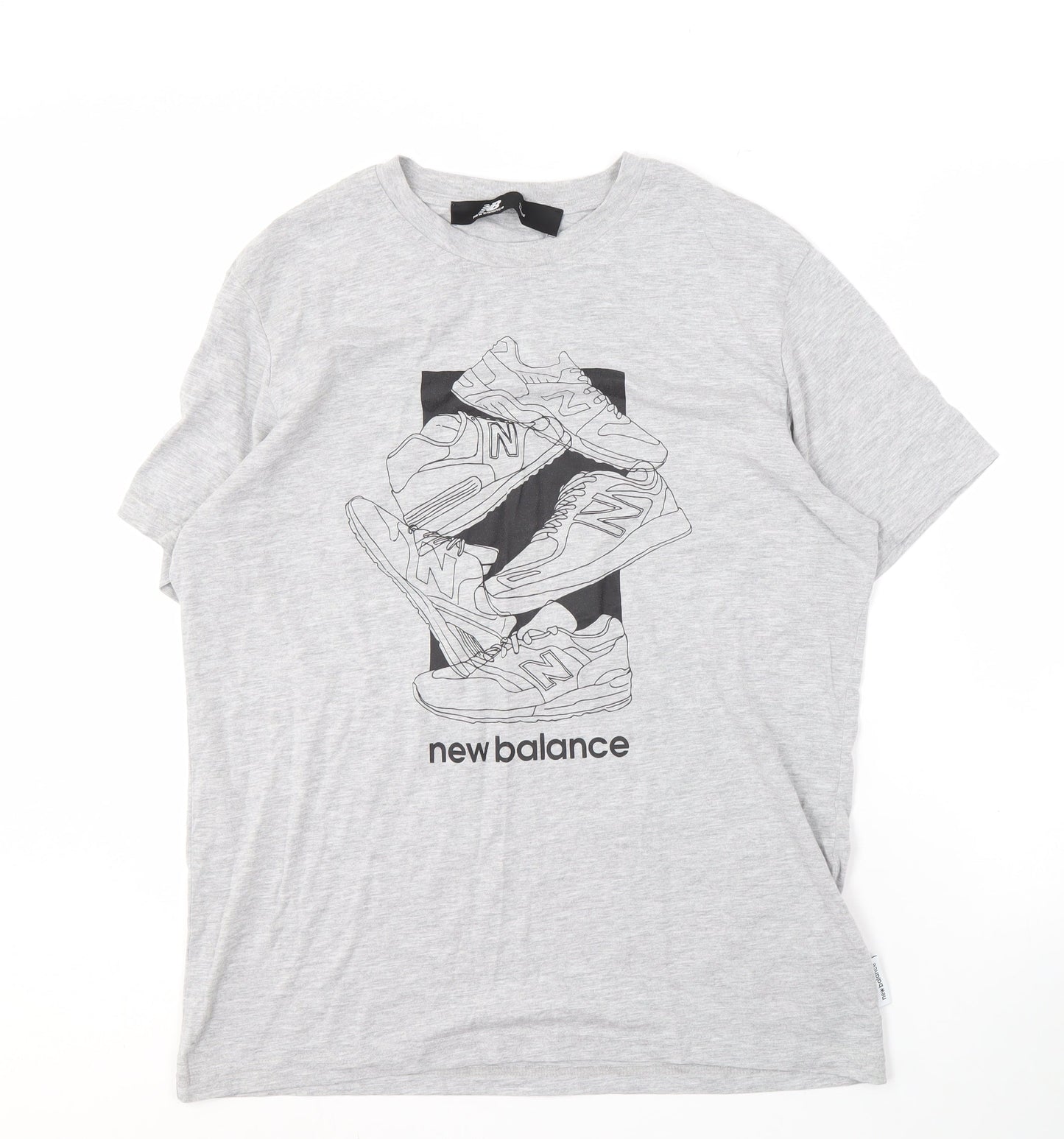 New Balance Men's Grey Graphic Print T-Shirt - L