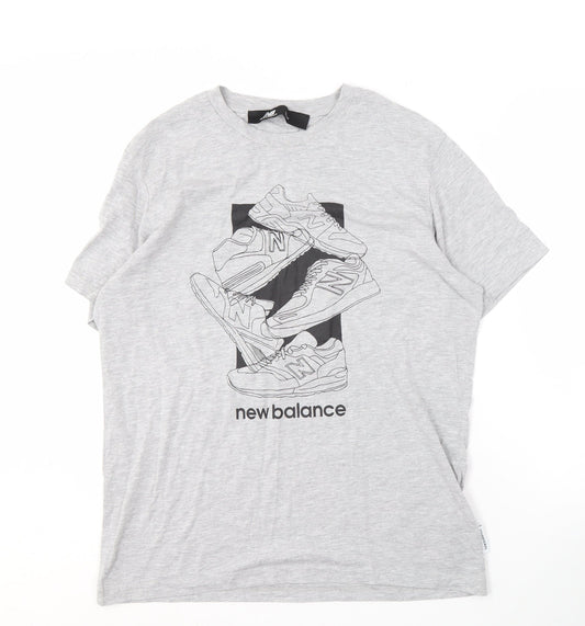 New Balance Men's Grey Graphic Print T-Shirt - L