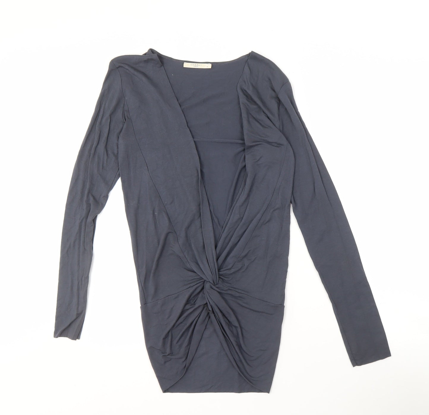 Charli Women's Blue Wrap Long Sleeve Top Size 10