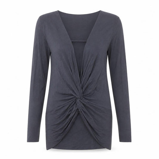 Charli Women's Blue Wrap Long Sleeve Top Size 10