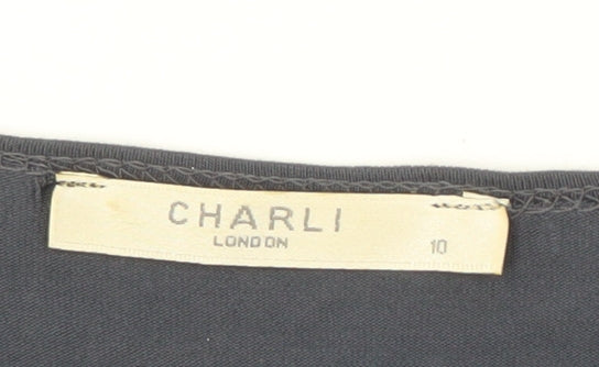 Charli Women's Blue Wrap Long Sleeve Top Size 10