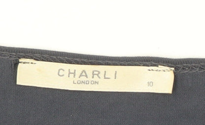 Charli Women's Blue Wrap Long Sleeve Top Size 10