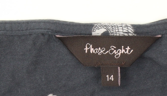 Womens UK Size 14 Phase Eight Blue Wrap Blouse