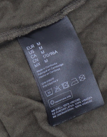 H&M Women's Brown Sleeveless Playsuit - M, Casual Summer