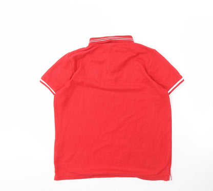 Manchester United Boys Red XL Polo Shirt with Logo