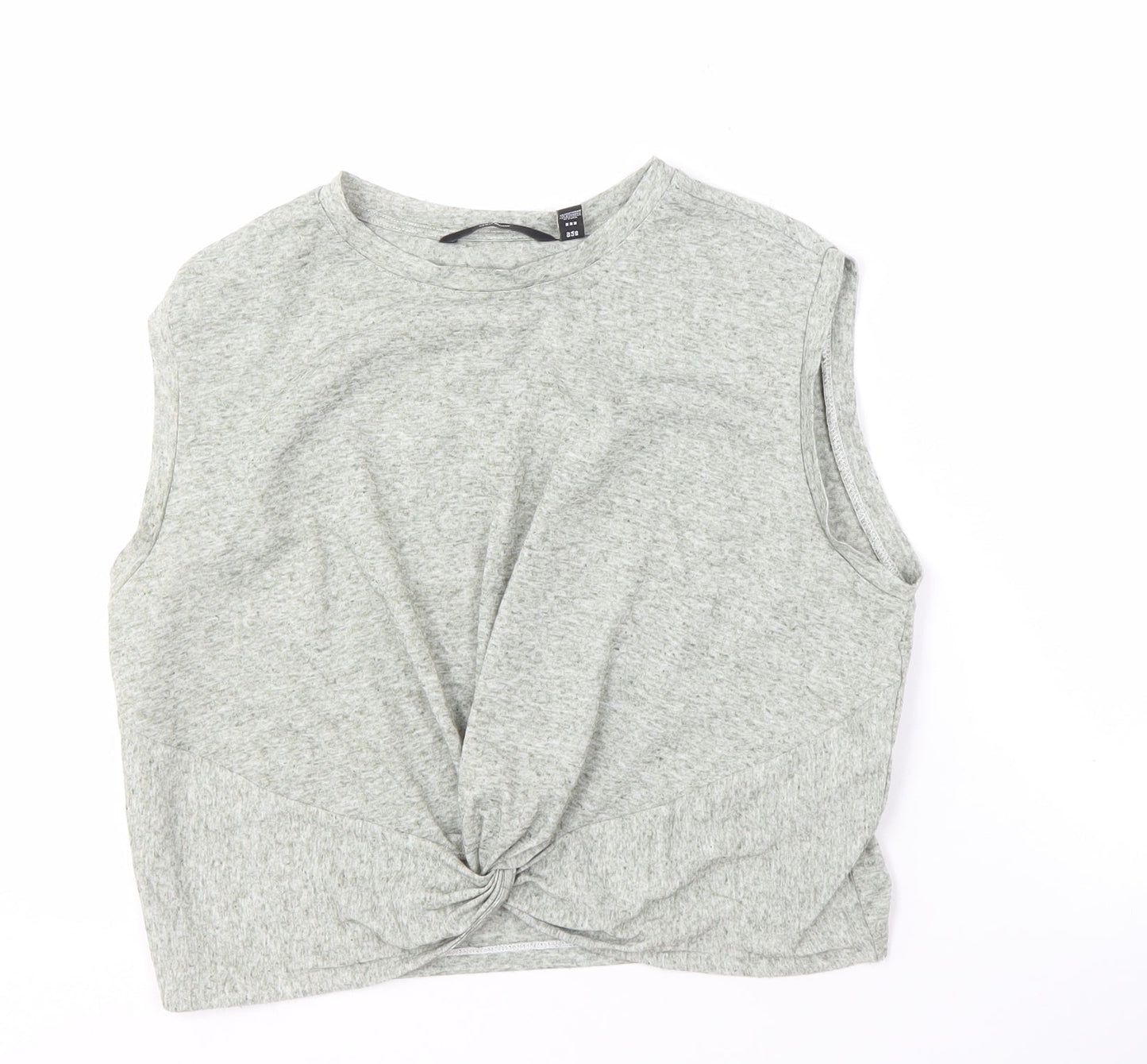Womens UK Size M VERO MODA Grey Cropped Tank