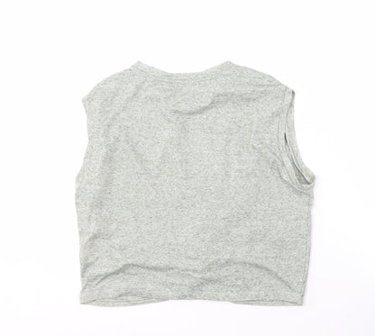 Womens UK Size M VERO MODA Grey Cropped Tank