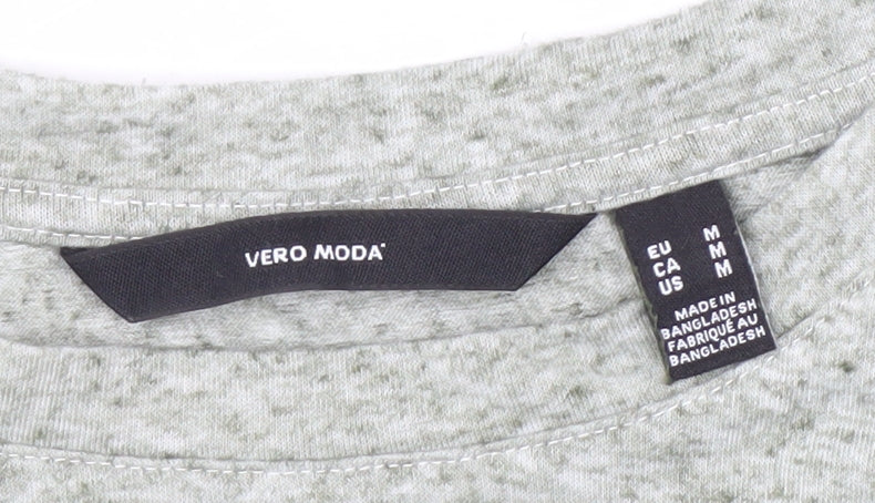 Womens UK Size M VERO MODA Grey Cropped Tank