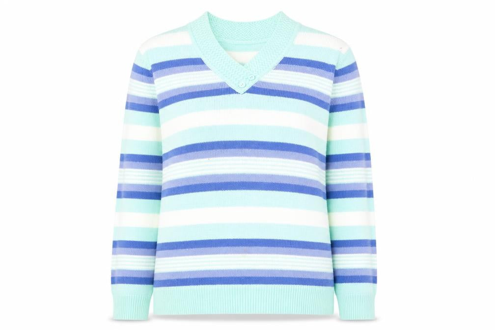 Womens UK Size M Isle Essentials Multicoloured Pullover Jumper