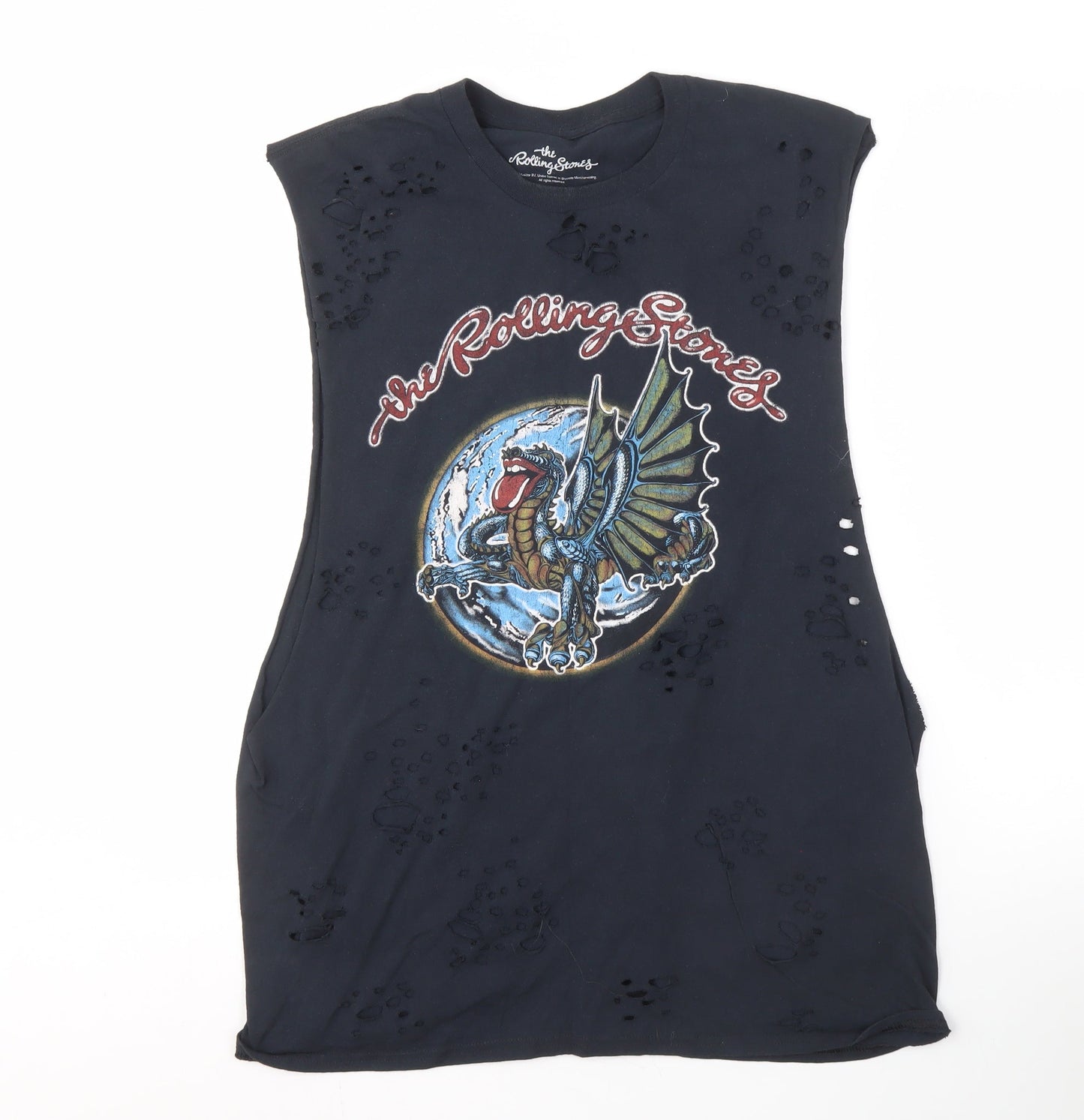 The Rolling Stones Men's Black Graphic Sleeveless T-Shirt S