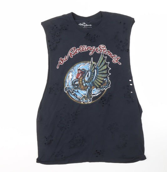 The Rolling Stones Men's Black Graphic Sleeveless T-Shirt S