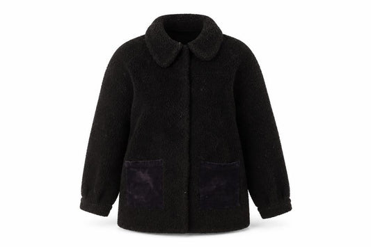 & Other Stories Women's Black Mid-Length Jacket, Size 2