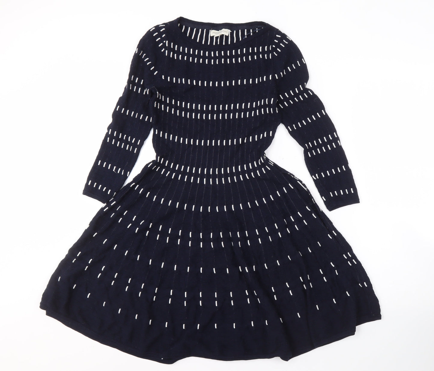 Monsoon Women's Black Knit Dress S Round Neck