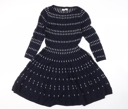 Monsoon Women's Black Knit Dress S Round Neck