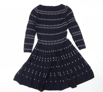 Monsoon Women's Black Knit Dress S Round Neck