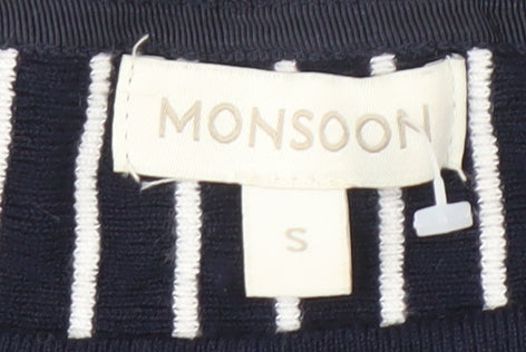 Monsoon Women's Black Knit Dress S Round Neck