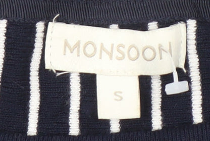 Monsoon Women's Black Knit Dress S Round Neck