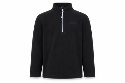 Front view of Mountain Warehouse boys’ black fleece pullover hoodie, 9-10 years