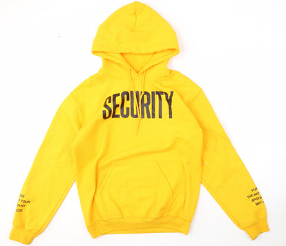 Mens UK Size S Gildan Yellow Pullover Hoodie