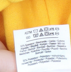 Mens UK Size S Gildan Yellow Pullover Hoodie