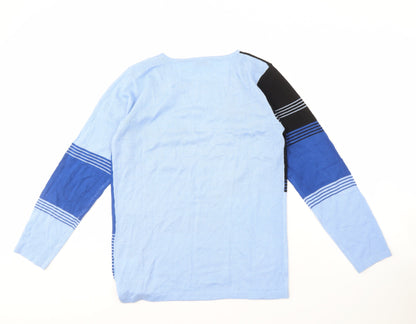 Damart Women's Blue Striped Pullover Jumper S