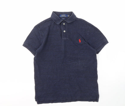 Ralph Lauren Men's Blue Slim Fit Polo Shirt, M, Logo Accent