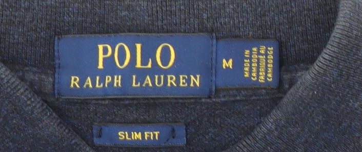 Ralph Lauren Men's Blue Slim Fit Polo Shirt, M, Logo Accent