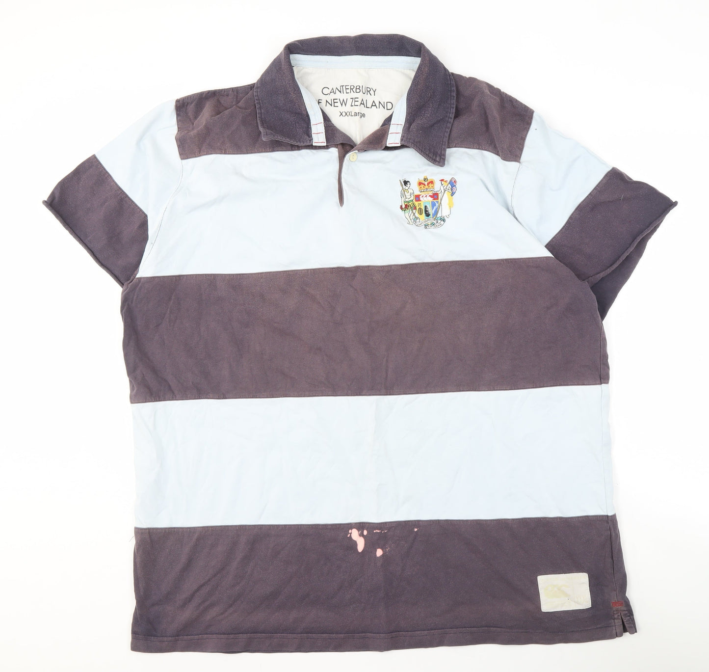 Canterbury Men's 3XL Blue Striped Polo Shirt