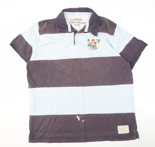 Canterbury Men's 3XL Blue Striped Polo Shirt