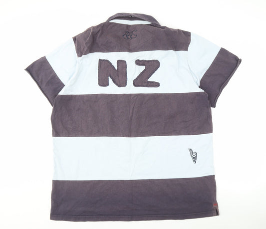 Canterbury Men's 3XL Blue Striped Polo Shirt