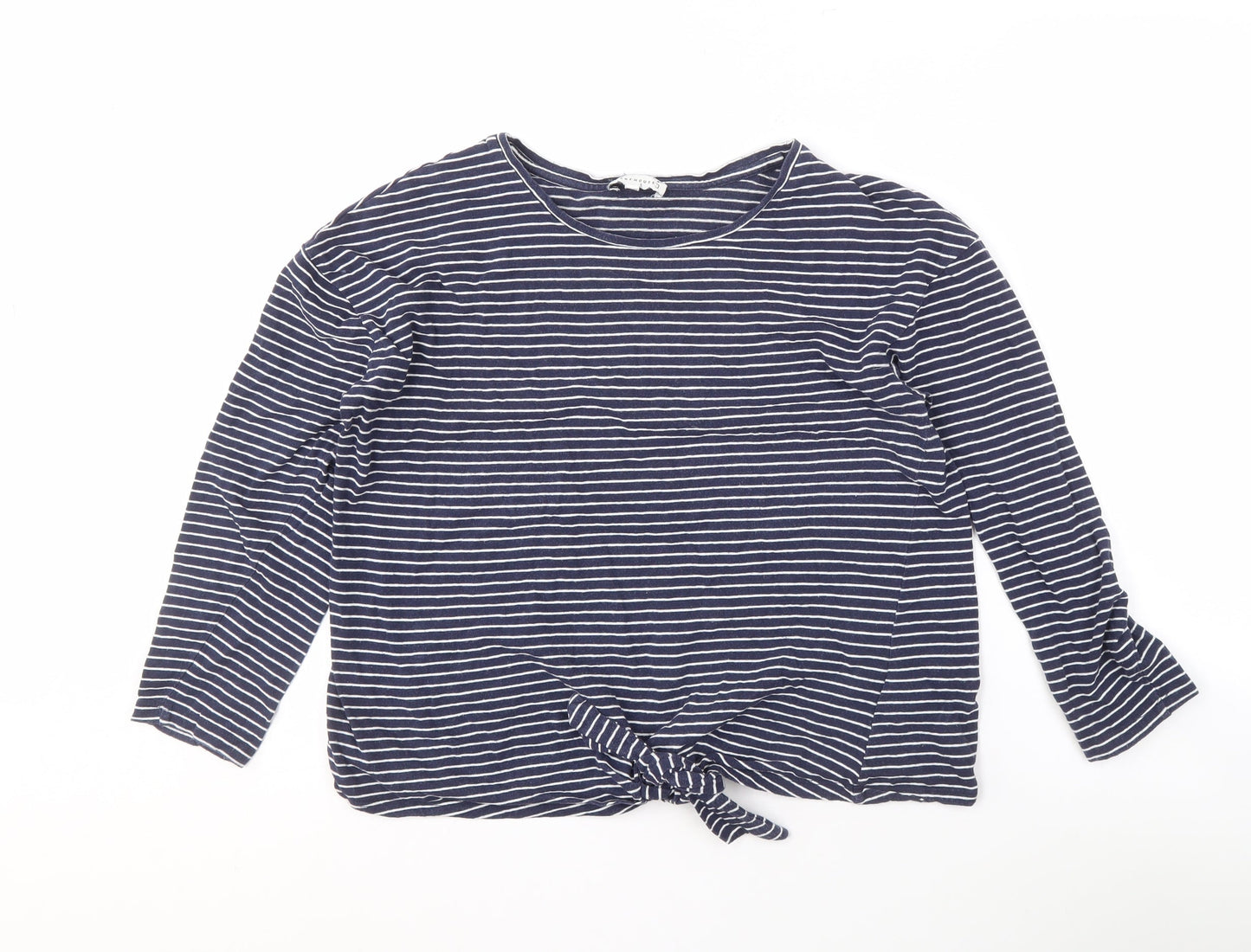 Warehouse Women's Blue Striped T-Shirt Size 14