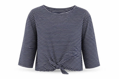 Warehouse Women's Blue Striped T-Shirt Size 14