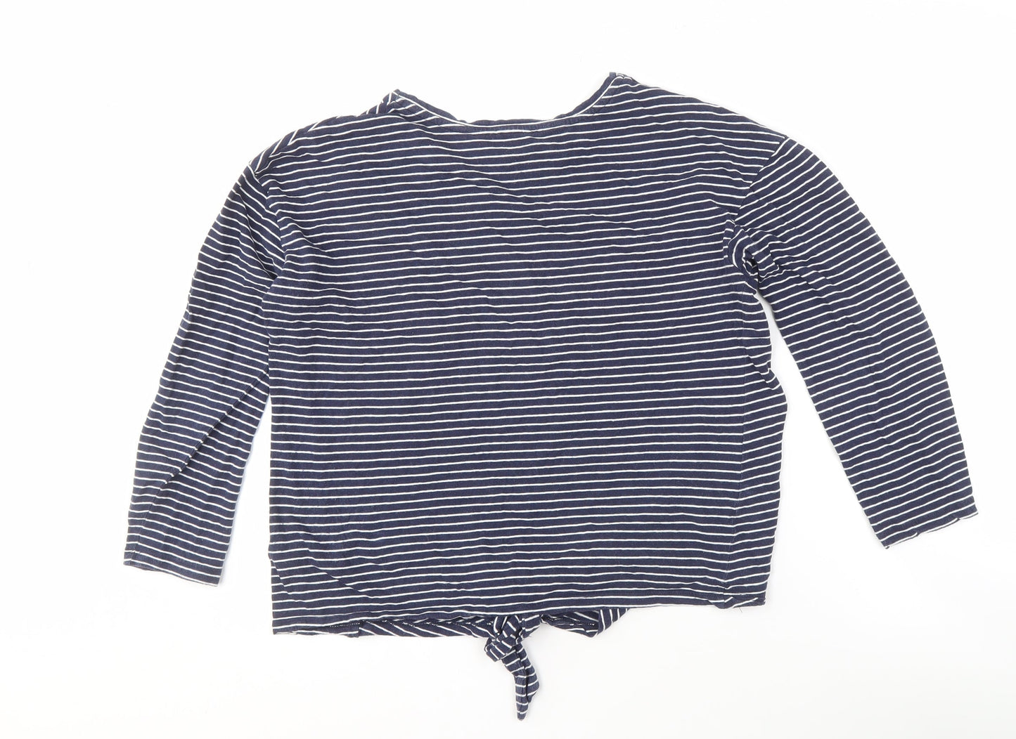 Warehouse Women's Blue Striped T-Shirt Size 14
