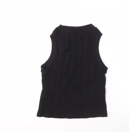 Womens UK Size M Zara Black Basic Tank