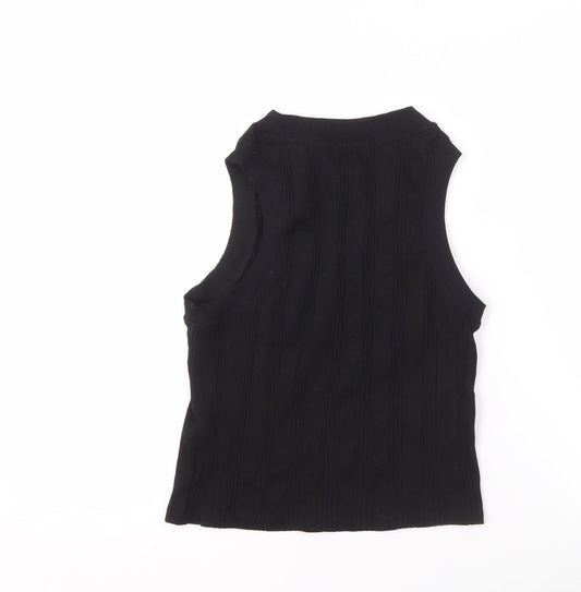 Womens UK Size M Zara Black Basic Tank